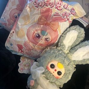 Baby Three Lily Rabbit Town V2 Plush- Sage Green Bunny with Tutu/Scrunchie